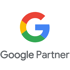 Hier ist das Google Logo abgebildet. Ein großes G in der mitte und drunter steht "Google Partner".