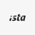 Ista-Logo in dunklem Grau mit einem hellgrauen Quadrat über dem "i".
