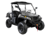 Gray and black H-SUN UTV, utility terrain vehicle, with a windshield, roof, and front bumper winch.