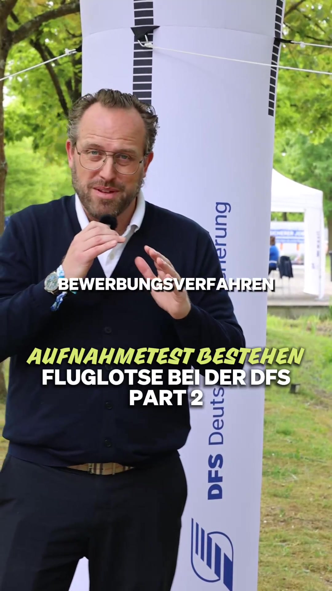 Standbild aus dem zweiten Video über das Bewerbungsverfahren bei der DFS