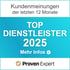 Kundenmeinungen der letzten 12 Monate: TOP DIENSTLEISTER 2025, Mehr Infos, ProvenExpert-Logo.