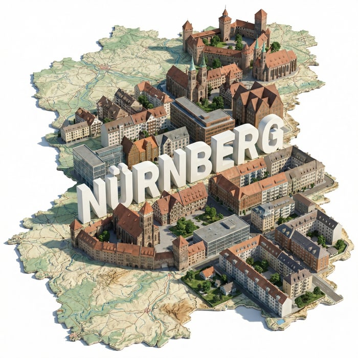 Nürnberg isometrische Stadtansicht – Immobilienmakler Nürnberg