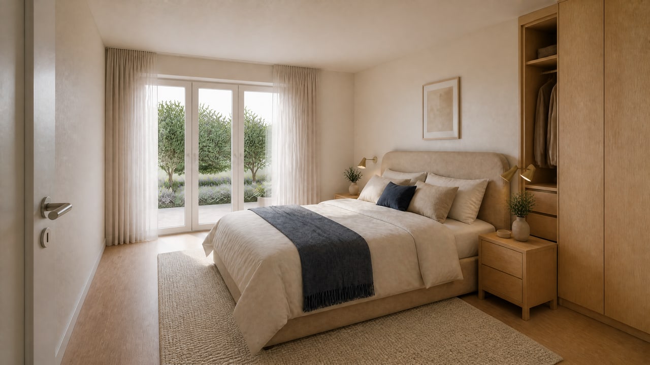 Innenvisualisierung Schlafzimmer – Wohnung E5