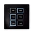 Black square panel with six buttons labeled TR1 to TR6, TR2, TR3, and TR5 illuminated blue. DMX Recorder