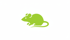 Grüne Maus-Silhouette auf weißem Hintergrund.