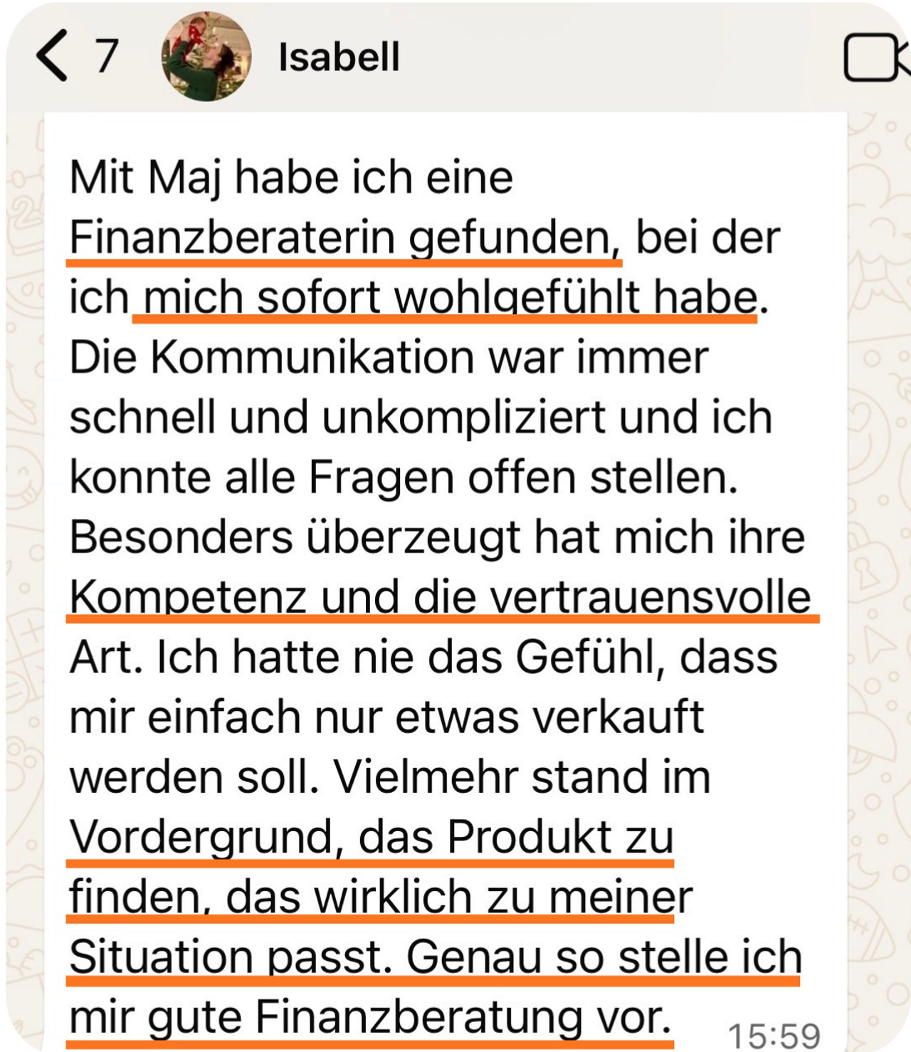 Nachricht von Isabell