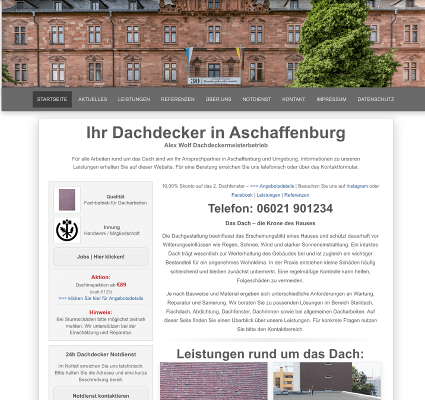 Vorher Website