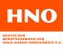 Logo des Deutschen Berufsverbandes der Hals-Nasen-Ohrenärzte e.V. mit "HNO" in Weiß auf Orange und Text in Orange auf Grün.