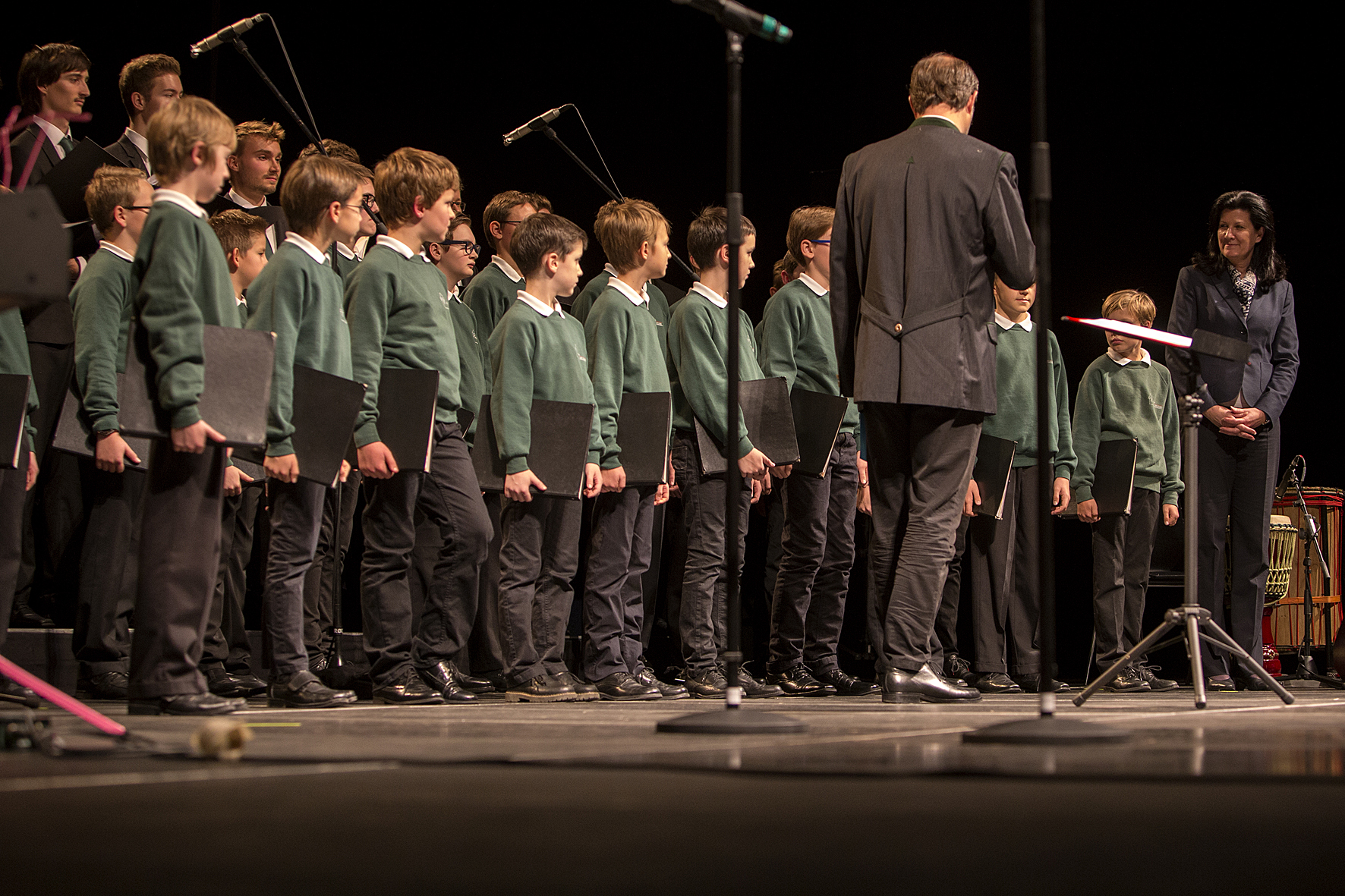 Boys of the Grazer Kapellknaben singing at the opening concert in the Grazer Stadthalle, Voices of Spirit 2016, Graz