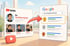 Ein roter Pfeil verbindet einen YouTube-Kanal mit Platz 1 der Google Rankings in einer Suchergebnisliste.