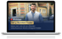 Laptop zeigt Mann und Text: „Vom Zuschauer zum Gewinner – mit System statt Glück! Dein erster profitabler Trade beginnt hier – live!“
