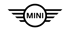 Schwarzes Mini-Logo mit "MINI" in einem Kreis, umgeben von stilisierten Flügeln.