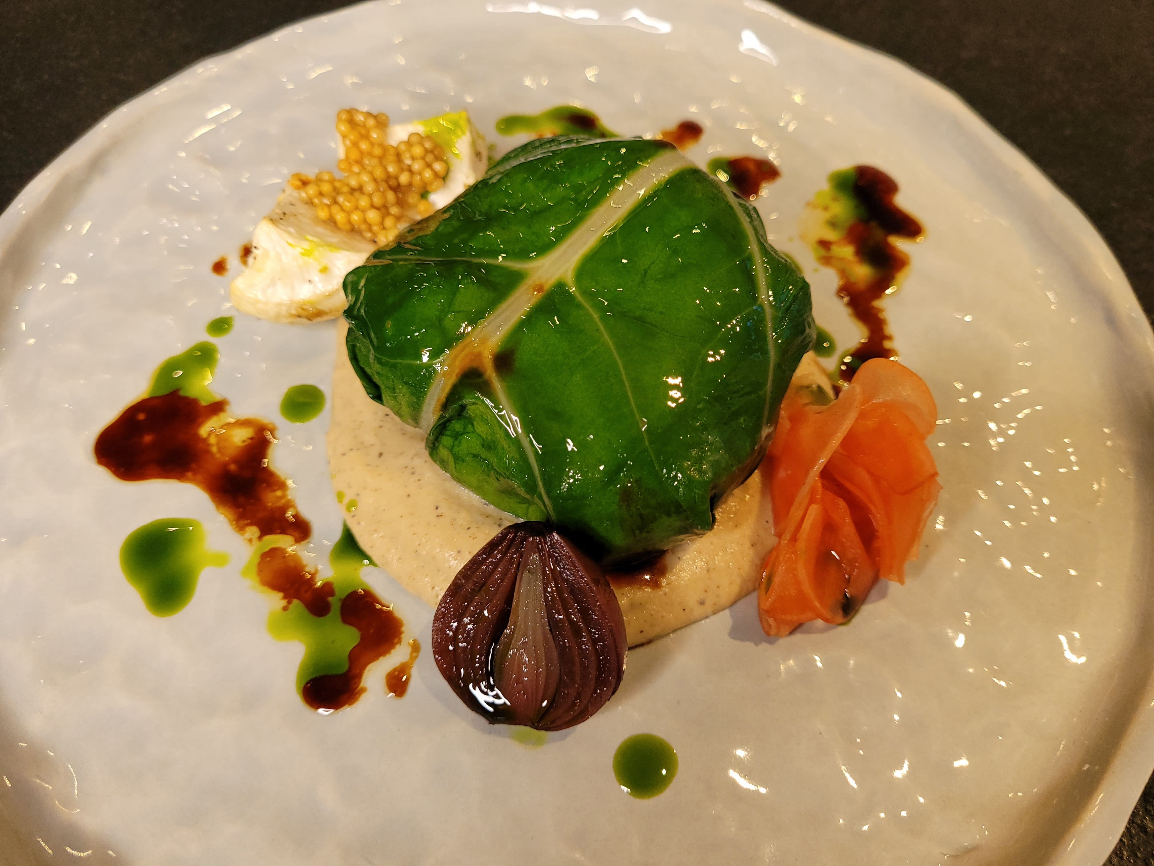Mangoldpraline als vegetarischer Zwischengang