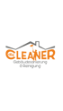 Logo mit grauem Dach, orangefarbenem Text "die CLEANER", und "Gebäudesanierung & Reinigung" darunter.