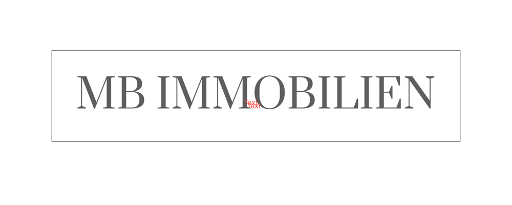 Goldener Text "MB IMMOBILIEN" auf grünem Hintergrund mit goldenem Rahmen.