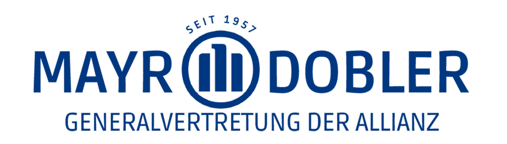 Logo mit dem Text "MAYR DOBLER GENERALVERTRETUNG DER ALLIANZ" und dem Allianz-Symbol, darüber "SEIT 1957".