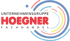 Logo der Unternehmensgruppe Hoegner Fachhandel mit bunten, kreisförmigen Elementen.
