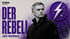 Fußballtrainer José Mourinho neben dem Schriftzug „DER REBELL“ und einem violetten Blitz-Symbol auf trainr.de.