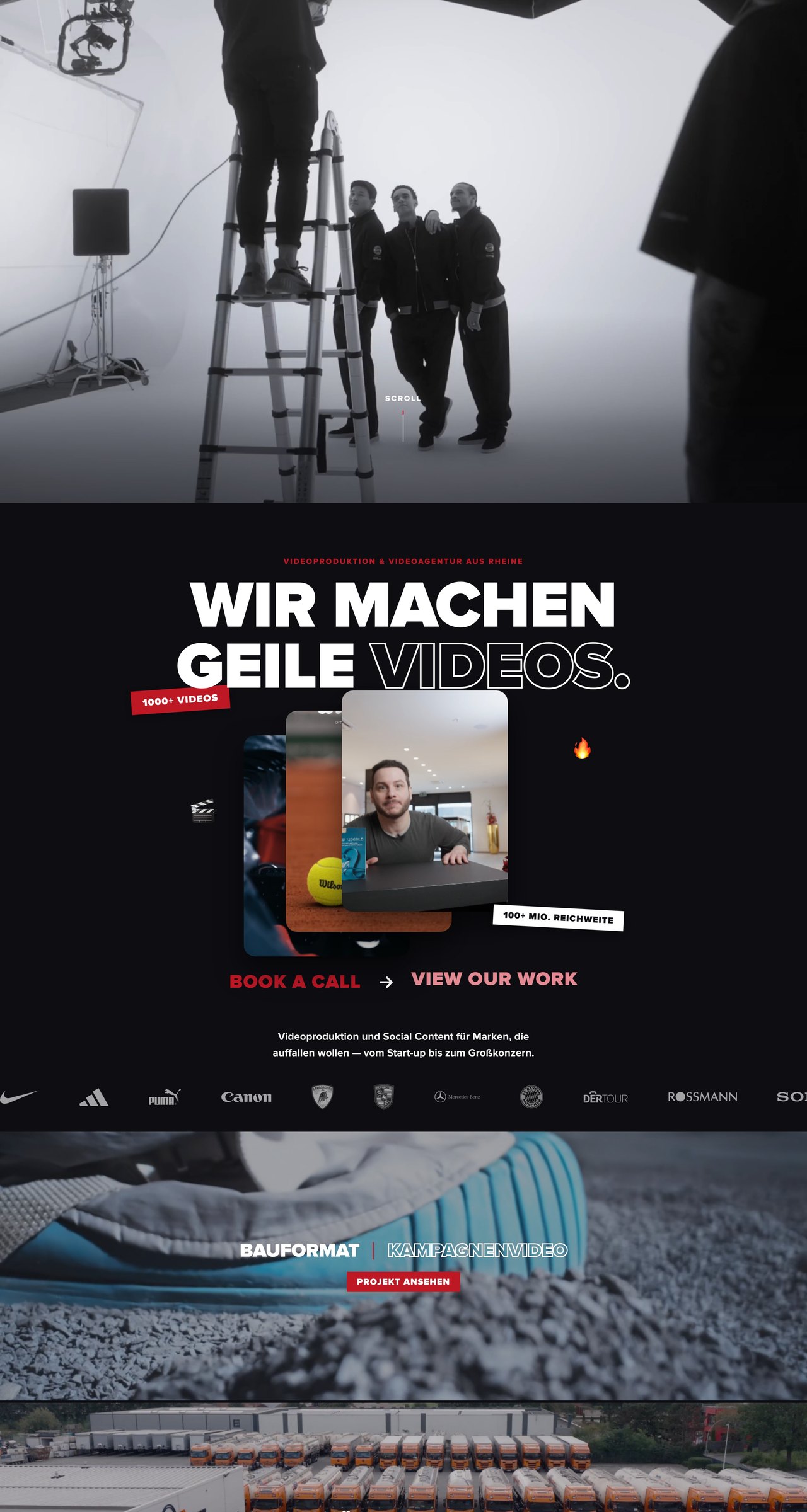 CREW10 website, first three screens