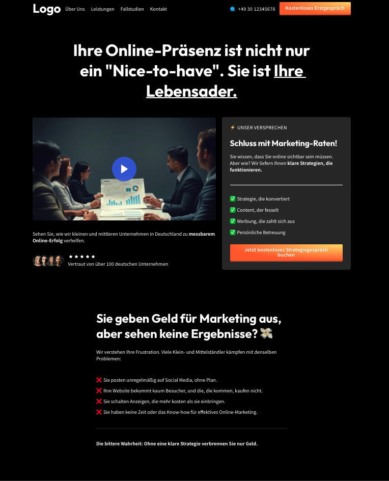 Website für eine Marketing-Agentur