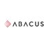 Abacus-Logo mit roten Kreisen und schwarzem Text auf dunkelgrünem Hintergrund.