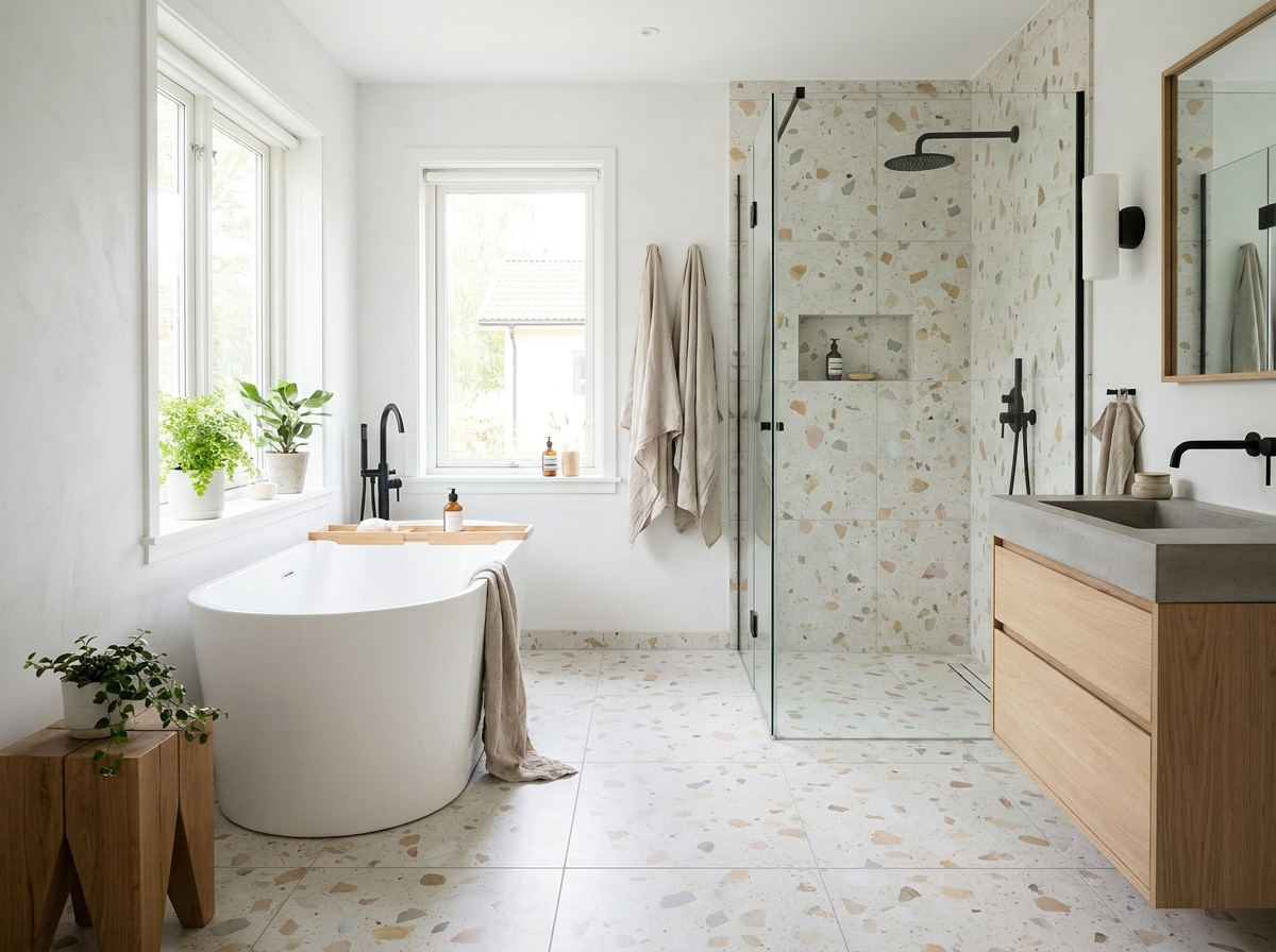 Helles Bad mit Terrazzo