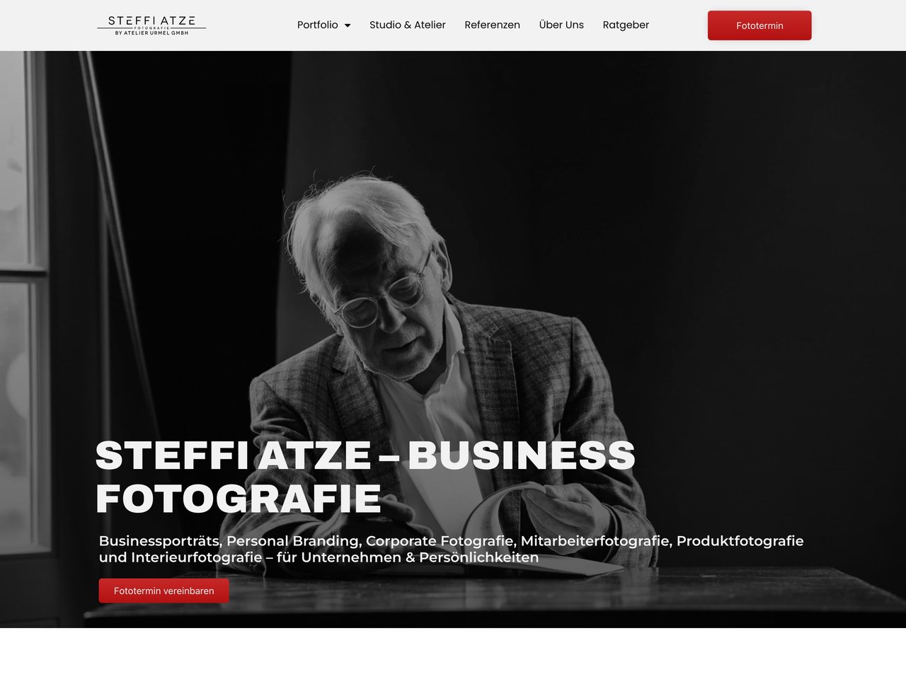 Webseite der Businessfotografin Steffi Atze