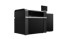 Ein schwarzer industrieller 3D-Drucker mit einem Display und einem separaten Modul.