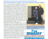 Zeitungsartikel über Familie Kirste mit Foto vor ihrer neuen Wärmepumpe und Anzeige der Müller Heizungs- und Sanitär GmbH.