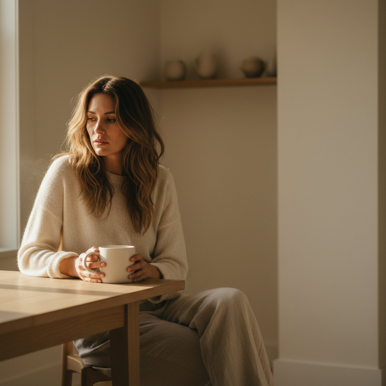 Frau morgens
