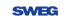 Blauer "SWEG" Schriftzug auf dunkelgrünem Hintergrund.