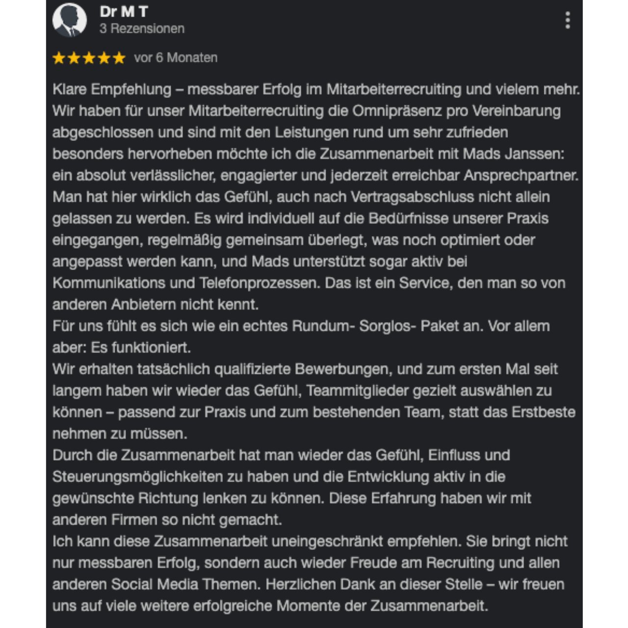 Google Bewertung – Dr. Kai Tolk – Siegauenpraxis