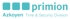 Primion Logo mit den Worten "Azkooyen Time & Security Division".