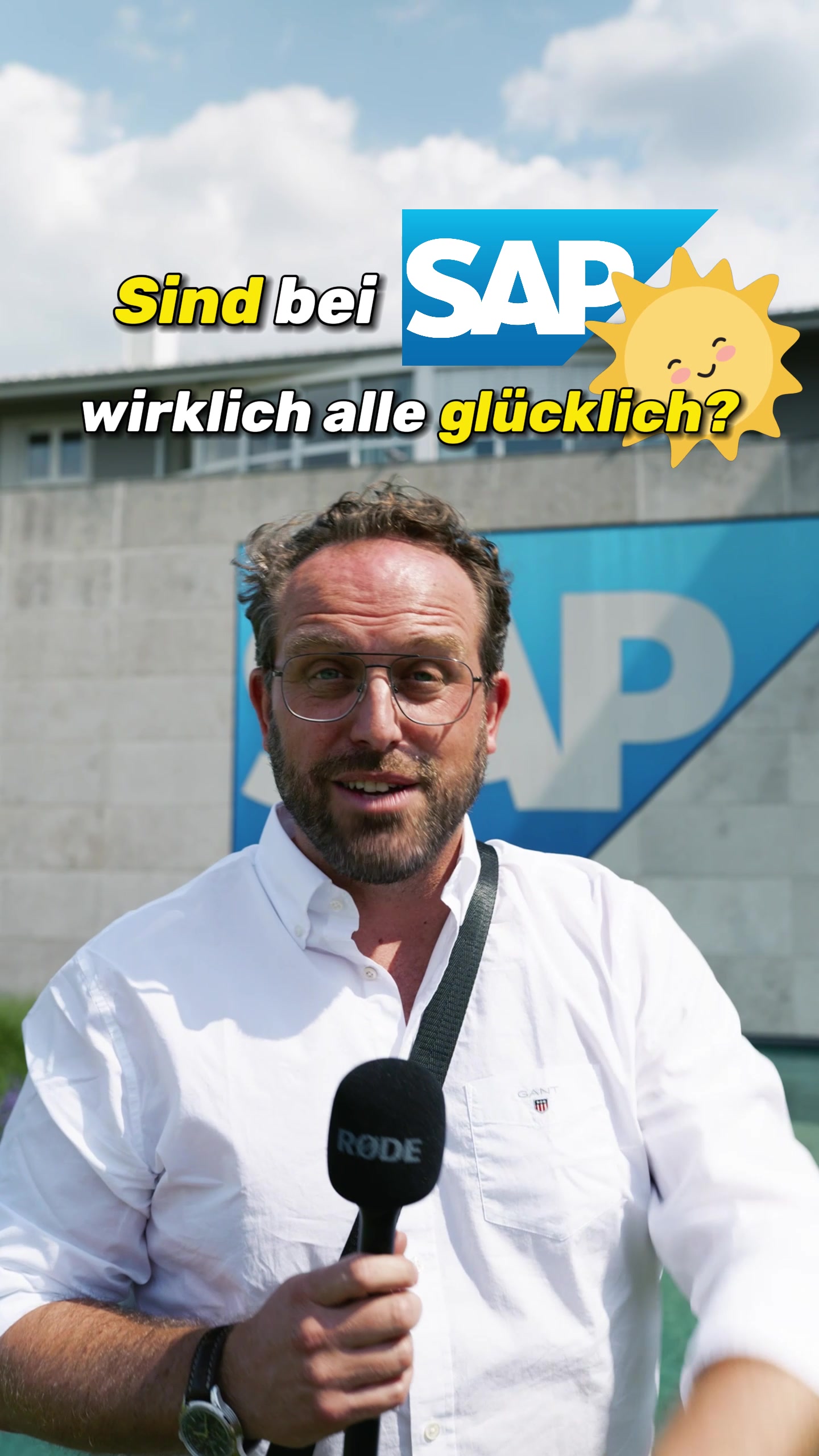 Standbild aus dem Video, in dem Azubis nach ihrer Zufriedenheit bei SAP gefragt werden