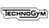 Technogym Logo in Weiß auf dunkelgrünem Hintergrund.