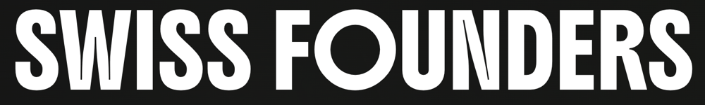 Weißer Text "SWISS FOUNDERS" auf schwarzem Hintergrund.