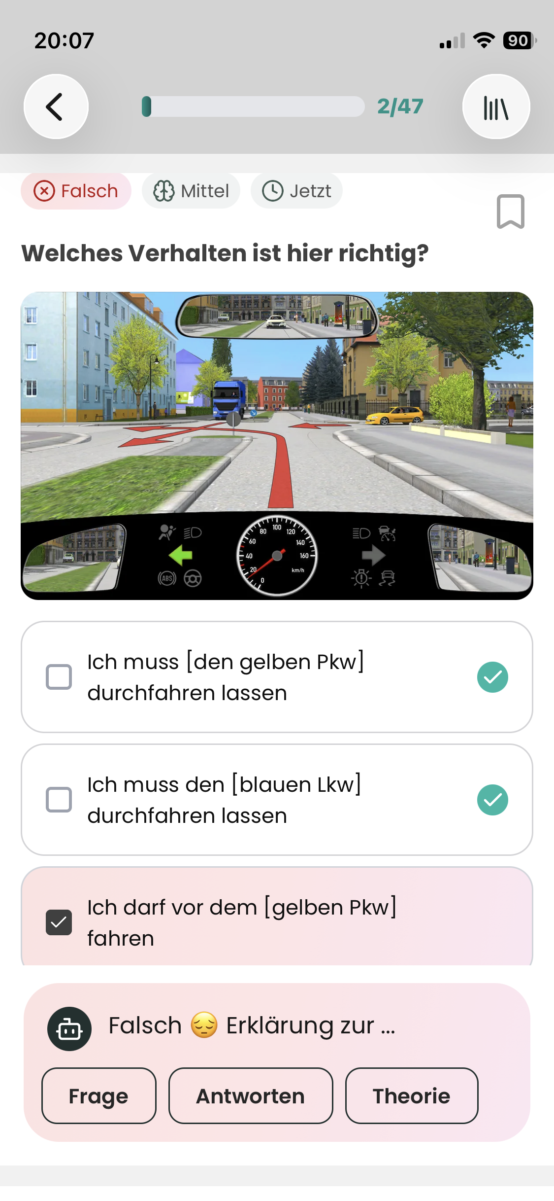 📘Jede Falsch beantwortete Frage wird im Anschluss im Details erklärt.