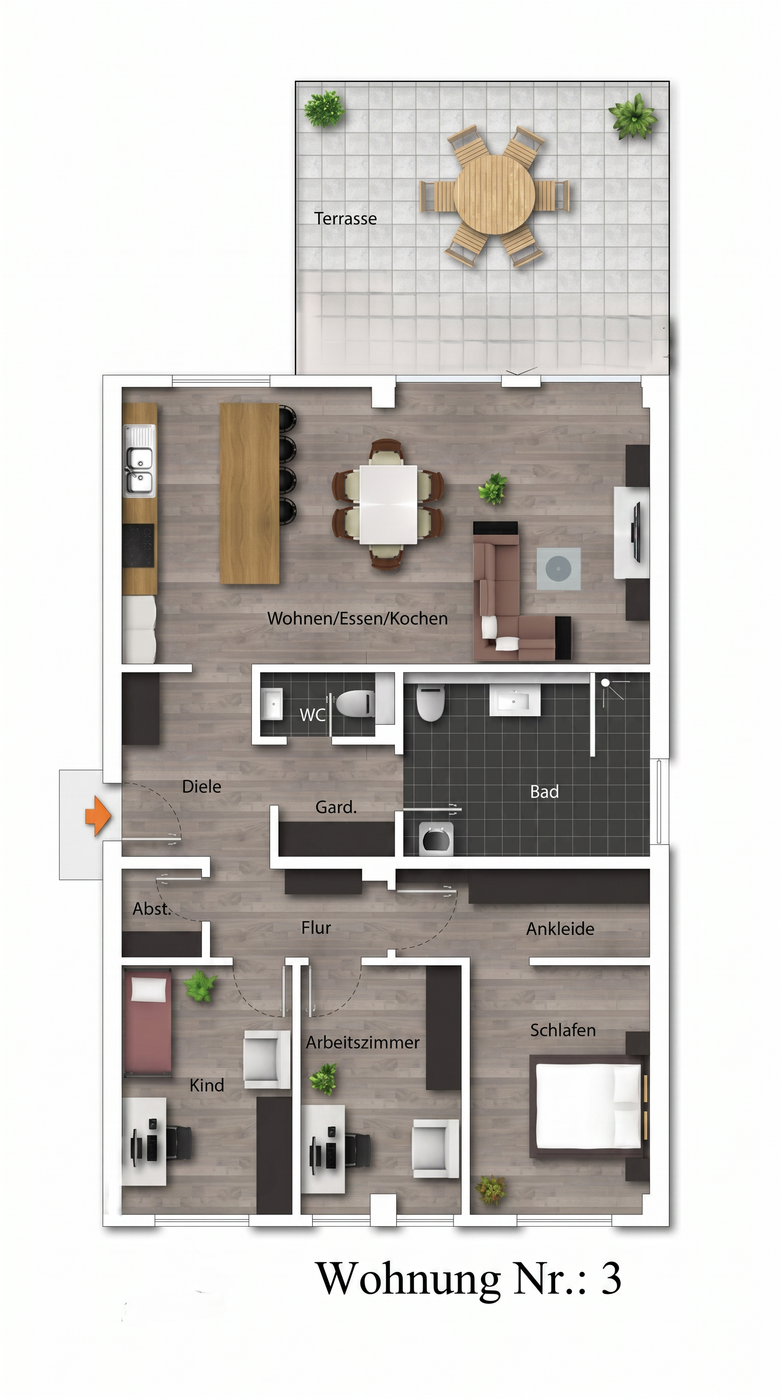Grundriss Wohnung 3
