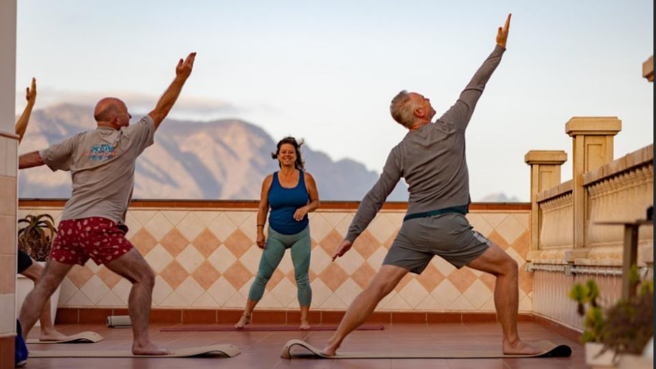 Daily yoga on the rooftop