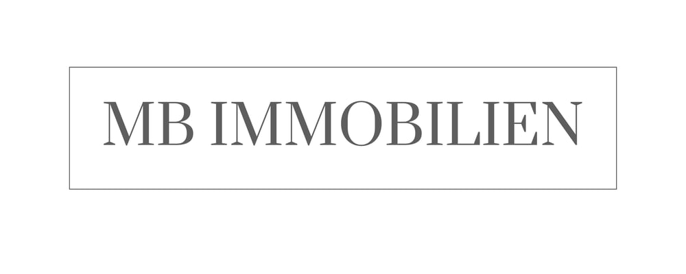 Goldener Rahmen auf weißem Hintergrund mit Text "MB IMMOBILIEN".