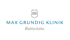 Logo der Max Grundig Klinik mit der Aufschrift „Bühlerhöhe“ und einem Wappen mit Bäumen.