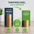 Grafik zum Tarifwechsel: Alter Tarif 89,99€, neuer Tarif 39,99€, 50€ pro Monat sparen.
