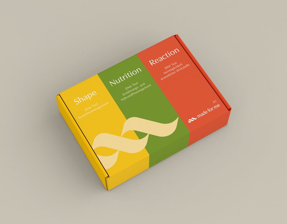 Drei Testkits der made for me DNA-Analysen