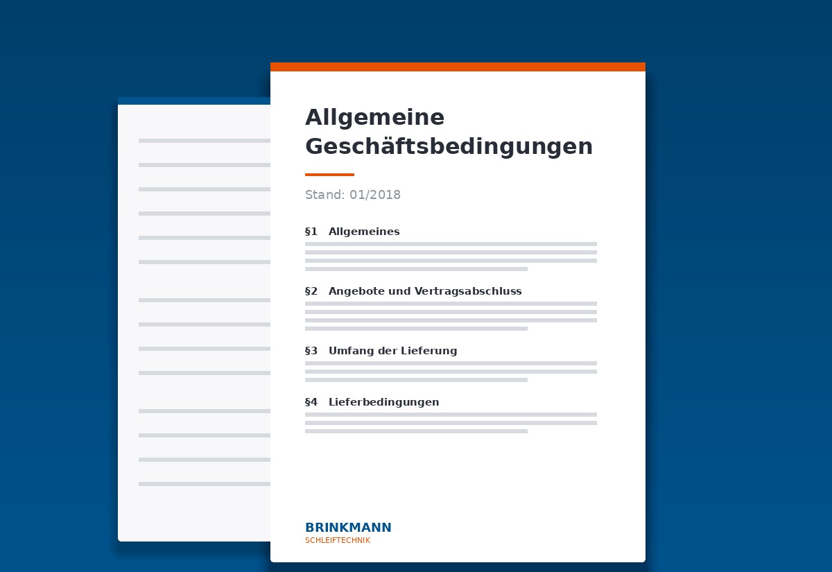 Allgemeine Geschäftsbedingungen Brinkmann Schleiftechnik