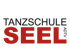 Tanzschule Seel ADTV Logo mit schwarzem "Tanzschule" und rotem "Seel", daneben vertikal "ADTV".