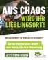Schaufel voll Erde über Komposthaufen, Text: AUS CHAOS WIRD IHR LIEBLINGSORT!, Garten neugestalten lassen, JETZT TERMIN SICHERN