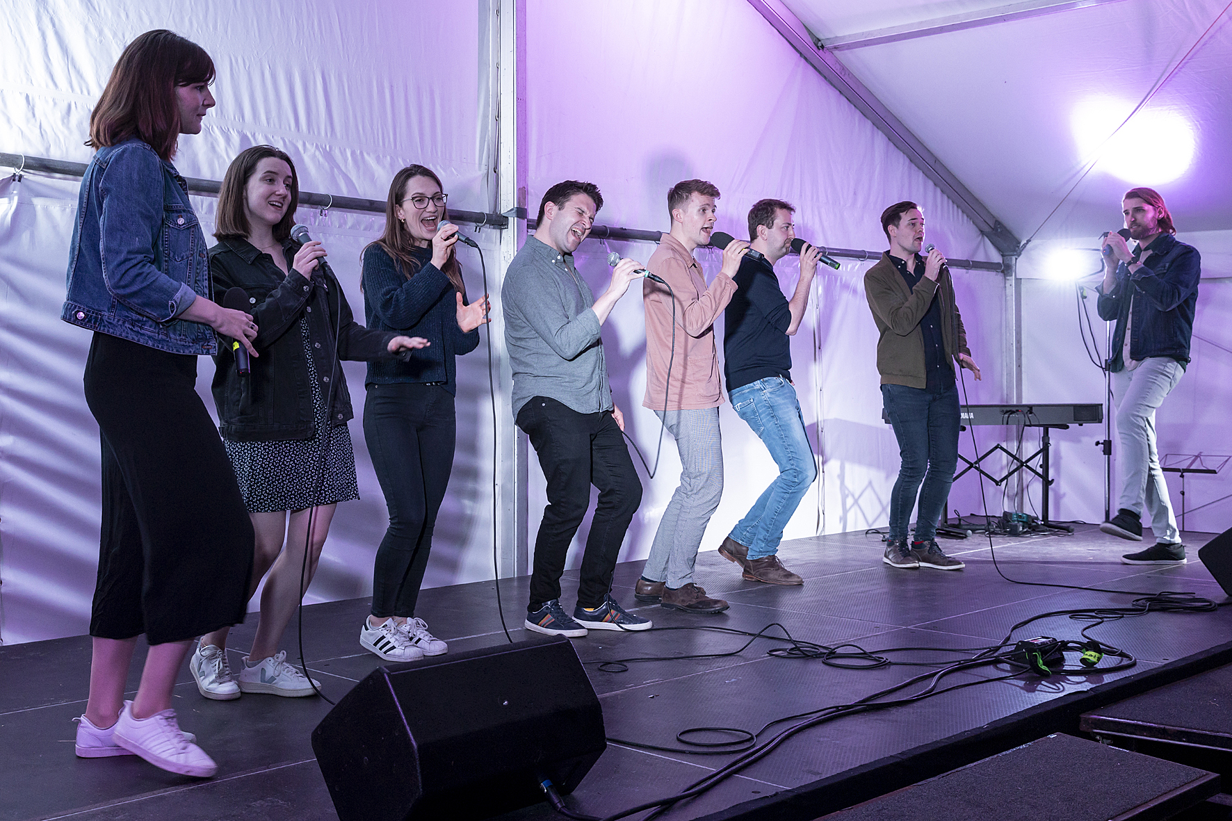 Artists in Residence VOCES8 and Paul Smith singing in the Landhaushof, Voices of Spirit 2022, Graz