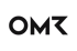 Schwarzes OMR-Logo auf dunkelgrünem Hintergrund.