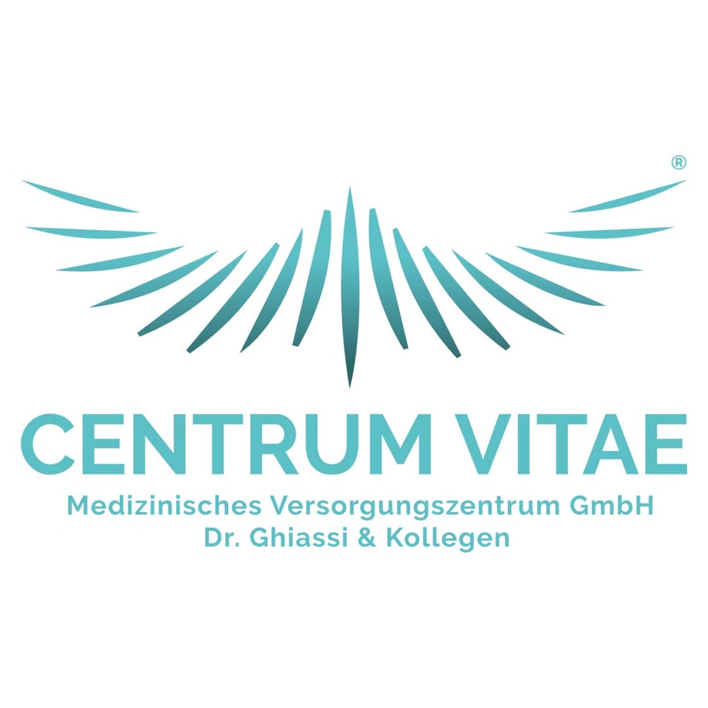 Logo: CENTRUM VITAE, Medizinisches Versorgungszentrum GmbH Dr. Ghiassi & Kollegen, mit stilisierten Flügeln.