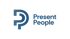 Present People company logo featuring a stylized blue double P icon on a black background.